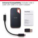 SANDISK 1TB Extreme Portable SSD (Old Model) - Up to 1050MB/s, USB-C, USB 3.2 Gen 2, IP65 Water and Dust Resistance, Updated Firmware - External Solid State Drive - SDSSDE61-1T00-G25