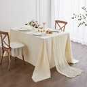 Nialnant 6 Pack Beige Boho Table Runners,10Ft Rustic Cheesecloth Table Runner for Special Banquets Party,Wedding Bridal Shower Birthday Decorations,Indoor & Outdoor