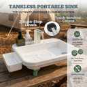 Portable Hand Washing Station with Electronic Faucet, White, 20.2" x 16.4" x 6.2"