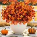 SOMYTING Artificial Fall Flowers for Outdoors, 12 Bundles, Fall Red