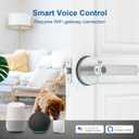 Fingerprint Door Lock, Fingerprint Door Knob Biometric Door Lock Smart Door Knob with App Control, Keyless Entry Door Lock with Handle for Home Office Apartment Bedroom Silver