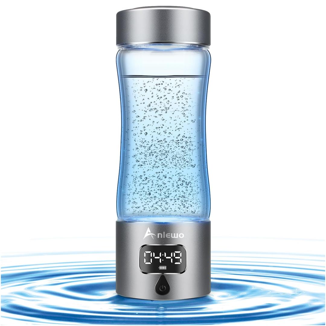 Hydrogen Water Bottle Generator with SPE/PEM Technology, 5000PPB,Portable Rechargeable Hydrogen Water Ionizer Machine for Home,Office, Gym,Travel -Gift for Holidays