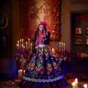 Barbie Signature Doll, 2022 Dia De Muertos Collectible, Traditional Ruffled Dress with Flower Crown & Calavera Face Paint