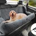 Dog Car Seat for Medium/Large Dogs Under 100 Lbs,Multi-Functional Dog Car Bed Washable Pet Travel Safety with Thick Cushion, Soft Safe Removable,for All Cars Back Seat（Grey）