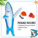 Poptrend Adults Inflatable Halloween Costumes Blow Up Shark Costume for Halloween, Birthday Gift Cos Play Party (Blue)
