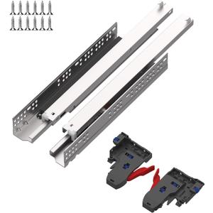 22 Inch 6 Pair Undermount Soft Close Drawer Slides Full Extension Drawer Glides Runners with 3D Locking Device for Frameless Cabinet