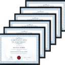 TWING 8.5 x 11 Picture Frame For Certificate, Diploma, Composite Wood Display photos 6x8 with Mat or 8.5x11 Without Mat, Black Document Picture Frames Collage for Wall Decor or Tabletop 6 Pack