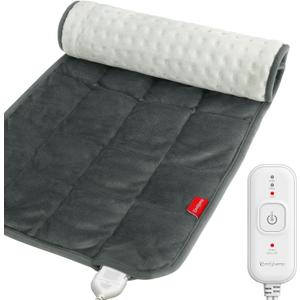 Comfytemp Weighted Heating Pad for Back & Period, FSA Eligible Electric Heat Pad, Valentine's Day Birthday Gifts for Dad Men Him, 2.2 lb HSA Approved Neck Shoulder Heated Pad, 2H Auto-Off, 12x24, Gray