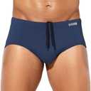 Casey Kevin Men's Classic Solid Swim Briefs Sexy Bikini Underwear Tan Through Full Coverage Swimwear XXL
