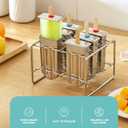 Baffect Metal Popsicle Moulds, Set of 6 Round Head Stainless Steel Ice Lolly Molds with Holder, Fast Freezing Ice Cream Makers with Lollipop Sticks and Bags