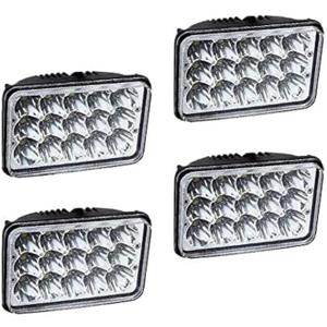 DOT Approved LED Headlights 4x6 Sealed Beam Housing Bulb for For Chevrolet Kodiak C4500 C5500 2003-2009 H4656 H4 Conversion High Low Dual Beam Fog Main Lights 4PCS
