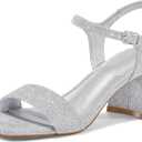 mysoft Women's Chunky Block Low Heels Open Toe Ankle Strap Heeled Sandals Comfortable Square Toe Wedding Party Dress Pump Shoes (9)