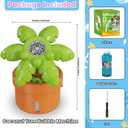 Panamalar Coconut Tree Bubble Machine, Electric Plant Bubble Blower Machine for Kids 8000+ Bubbles per Minute, Automatic Bubble Maker Toy with Solution/Lights for Outdoor Party Wedding, Green