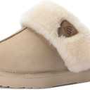 LazyStep Women's Fuzzy House Slippers, Slip on Warm Indoor and Outdoor House Shoes (Beige, M)