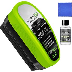Kubot 1 Set Oil-Free Car Glass Brushes, Upgrade 2.0 Clear Vision Glass Cleaner, Oil Film Cleaning Brush for Automotive Windows, Clearvision Cars Windshield Cleaner Tool, Universal Cleaning Wipe Board
