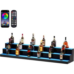 LED Lighted Liquor Display Shelf 3 Tiers 60 Inches Supports USB