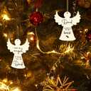 Unittype 2 Pcs Dad in Heaven Ornaments for Christmas Tree Angel Shape Memorial Xmas Tree Hanging Bereavement Christmas Decorations Loss of Daddy Sympathy Gift