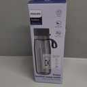 PHILIPS Filtered Water Bottle, BPA-Free Tritan Plastic Water Bottles, Replaces 450 Plastic Water Bottle with Reusable GoZero Everyday Water Filter, Portable Filtering Bottle for Travel, 22 oz, Grey