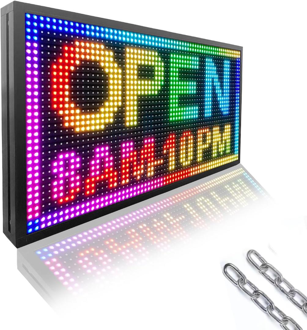 P10 Outdoor Scrolling Led Sign 27X14 WIFI Control Full Color with High Brightness and New SMD Technology led sign Programmable for Store Business board