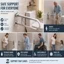 Toilet Grab Bar,23.6 Inch Flip-Up Bathroom Safety Rails with Paper Holder, Anti-Slip Handicap Grab Bars for Toilet, Stainless Steel Folding Support Handrail for Seniors, Elderly