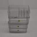 Makeup Organizer for Vanity, Stackable Cosmetics Organizer and Storage, Cosmetic Display Cases with 1 Drawers and 1 Tray for Makeup Brush, Hair Accessories, Lipstick and Jewelry, Clear