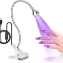 AORAEM U V Nail Lamp,Sliver 3W U V Light for Nails 35NM U V Gel X Nail Lamp with Gooseneck and Clamp for Gel Nail (AA-Silver)