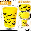 24 Pack Bat Party Favor Cups Plastic 16 oz Birthday Party Decorations Disposable Black Yellow Bat Design Drinking Cups for Adults Birthday Favors Supplies Decorations