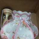 Lovely Table Lamp with Fabric Lampshade, Antique Flower Decorative Bedside Desk Lamp, Handmade Night Light for Bedroom Nightstand