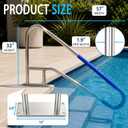 Pool Handrail, 57" x 32" Pool Railings for Inground Pools, 314 Stainless Steel Swimming Pool Handrail with Non-Slip Grip Cover, Heavy Duty Pool Handrails Support 500 lbs
