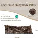 Luxury Shaggy Faux Fur Body Pillow,Fluffy Bed Pillow with Zipper Closure,Soft Decorative Plush Full Long Pillows,Fuzzy Hug Pillow for Living Room Side Sleeper & Pregnancy 9lb, 20"x54" Tie-dye Coffee