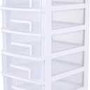 PATKAW Plastic Storage Bins Five-layer Organizer Drawers 1PC 31.4x21.1x15.2cm Drawer Type Storage Cabinet Plastic Storage Drawers 5 Drawer Plastic Storage~White Plastic Drawers (7D8X2161O17VNJLD)