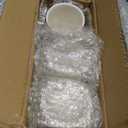 JUXYES Pack of 3 Ceramic Silverware Holder For Party Table, White Cutlery Holder Holder With Golden Metal Bracket, Small Flatware Caddy Organizer Utensil Holder Organizer for Kitchen Dining Tables