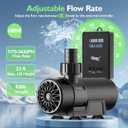 Hygger 15W-100W Water Pump with Controller (Up to 3430GPH), Submersible/Inline Return Pump with Adjustable Mode/Flow, 2 Fountain Pump with 2 Inlet Cover and 3 Nozzles, for Fish Tank, Pond, Aquarium