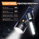 Queena 2 Pack LED Rechargeable Flashlight - 100000 Lumens Super Bright Solar Flashlights, Compact & Waterproof Flash Light for Home, Camping,Hiking, Emergencies, Adventures