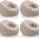 Realspring Inflatable Bean Bag Chairs Outdoor Blow up Camping Chairs Inflatable Lazy Sofa Folding Portable Bean Bag Loungers Couch for Adults Kids(Coffee,4 Pcs)