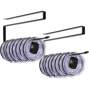 2 x Tumbler Lid Organizer 2 Pack Tumbler Lid Storage Hook Up to 20 Lids, Space Saving Cup Lid Holders Under Cabinet Tumbler Lid Hanger for Kitchen Storage, Horizontal Paper Towel Hanger (Black)