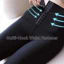 QFE High Waist Tummy Control Yoga Pants Compression Leggings for Women Black Workout Butt Lifting Gym Scrunch Waist Trainer (Black, XL)