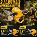 2-in-1 Cordless Pole Pruner, 2.2" Opening Electric Shears, 2×2.0Ah Battery