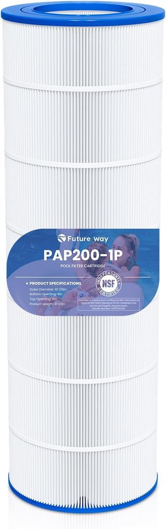 Future Way CC200 Pool Filter Cartridge Replacement for Pentair Clean & Clear 200, Replace Pentair R173217, Pleatco PAP200, Unicel C-9419, 200 sq.ft