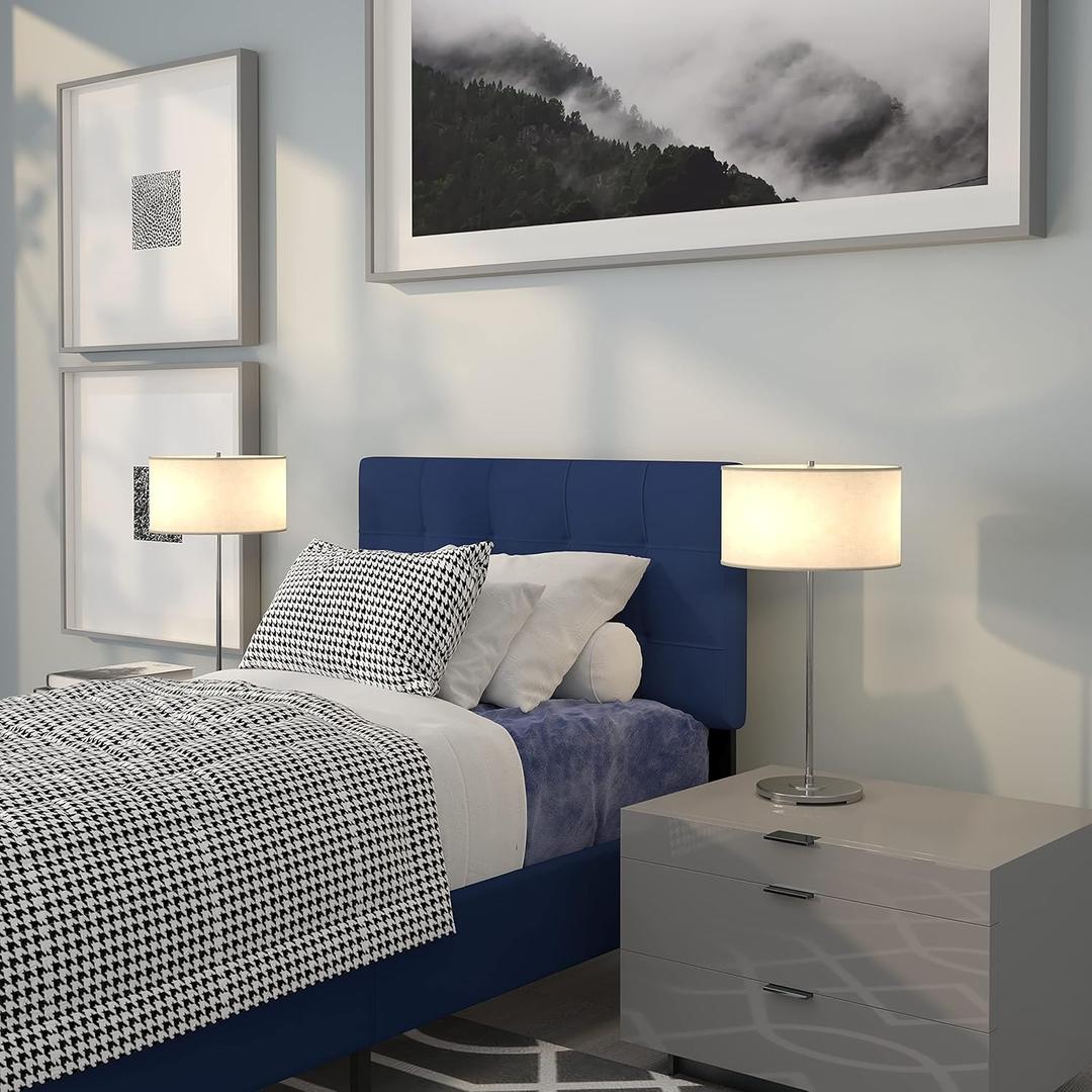 Flash Furniture Bedford Tufted Upholstered Twin Size Headboard in Navy Fabric,Navy, Twin 