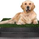 Artificial Grass Puppy Pee Pad for Dogs and Small Pets - 20x30 Reusable 3-Layer Training Potty Pad with Tray - Dog Housebreaking Supplies by PETMAKER