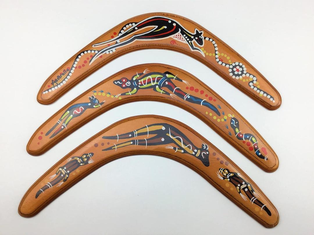 My Pet Elephant 29cm (12 in) Throwing Boomerang 3-Pack - Australian Made, 3 Individual Designs, Includes Throwing Instructions