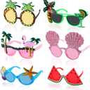 Stegosaurus 6 Pairs Novelty Party Sunglasses, Funny Luau Party Sunglasses Hawaiian Tropical Glasses Beach Themed Party Supplies Decoration