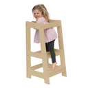 Stepup Baby Toddler Tower - Kids Helper Step Stool & Safety Rail for Child & Adjustable Height, Durable Non-Slip Platform for Kitchen & Bathroom Sink, Easy Assembly Toddlers Tower - Varnished