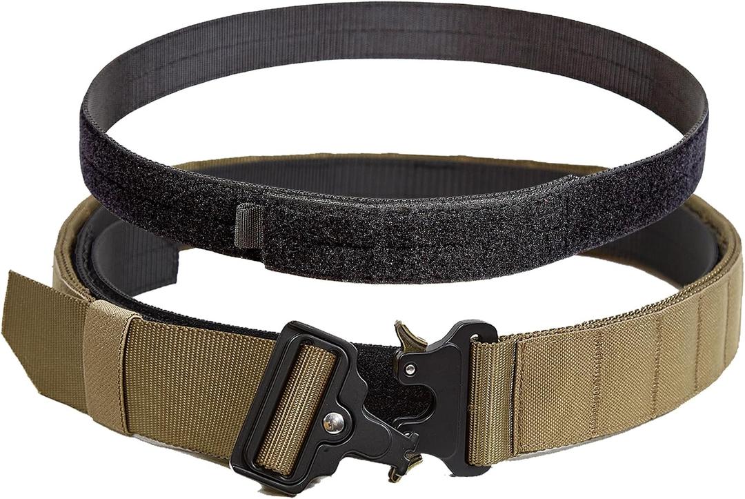 Molle Battle Belt – 2-Piece 1000D Nylon Duty Belt for Law Enforcement with Quick-Release Buckle & Outer Tactical Belt