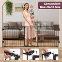 29.4-78" Extra Wide Baby Gate, Long Dog Gates Indoor for Doorways Stairs, Essential Large Safety Gate for Child Toddler with Anti-Trip Pedal, Adjustable Pet Gate, 28" Tall 3 Metal Panels Black