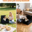 ALL GOOD PET SUPPLIES Dog Car Seat for Small/Medium Dogs Under 35lbs, Soft Booster Car Seat with Detachable Washable Cover and Cushion, Puppy Dog Car Bed, Black