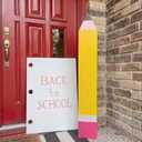 Threehoney 47.2 in Giant Wooden Pencil Shaped Decoration Graduation Party Decoration Jumbo Pencil Preschool Kindergarten Classroom Photo Props Backdrop for Back to School Classroom Decor