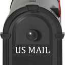 Postal Pro, The Hampton Mailbox, Durable Plastic, Easy to Install, Flag Included, Black