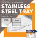 Pinnacle Systems (Stainless Steel, 23.375" L X 16.875" W X 1") Precision Pet Two Door Metal Dog Crate Tray Replacement Pan Crack Proof Pet Kennel Great Cage Tray Pet Supplies